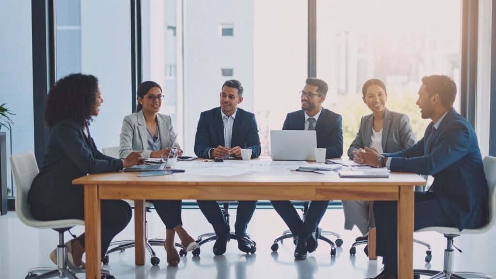 Equipe jurídica reunida com cliente para traçar uma estratégia para evitar passivos trabalhistas